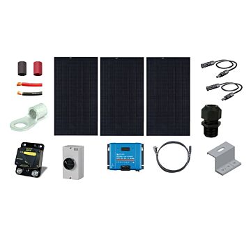 RV 12V Solar Charging Kit - 1305W of Mission Solar Module, 85A Victron Charger Controller, Wiring & Breakers
