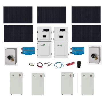 Hybrid Off-Grid / Grid-Tie Solar Kit - 17.8kW of Canadian Solar, dual 15kW MidNite AIO, and 64 kWh MidNite PowerFLO Lithium Battery Bank