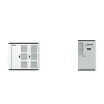 Discover Energy CAB426-8 Sinexcel pre-engineered microgrid energy storage system with eight AES battery cabinets and Sinexcel power conversion