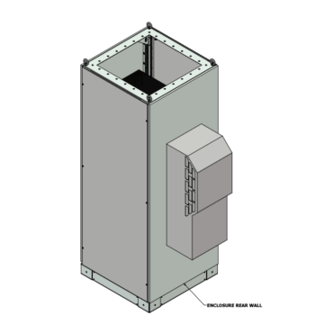Deka DDCAB-3K-8MOD-XFMR Type 3R outdoor battery storage cabinet with side-mounted air conditioner and seismic plinth base