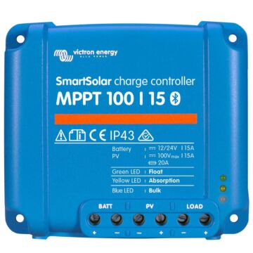 Victron Energy SmartSolar MPPT 100/15 Solar Charge Controller 12/24VDC at 15 Amps