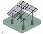 Tamarack Solar 90064 Ground Mount 3 Module Add-On Column Kit for use with 3.1 inch Rail