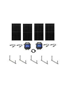 NAZ Balcony Solar Ballast Rack Kit with APsystems EZ1 Microinverter and 1740W of Solar