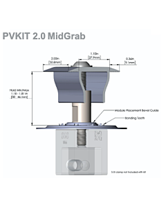 S-5! PVKIT 2.0 MidGrab BLK &ndash; Black Solar Panel Mid Clamp