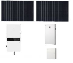 Grid-tied Solar Kit & Energy Storage System - 6.4 kW Array of REC Solar Modules, 5kW GoodWe and LG Home 8 ESS