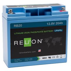 Relion RB20 Lithium Ion LiFePO4 Battery 12V 20Ah
