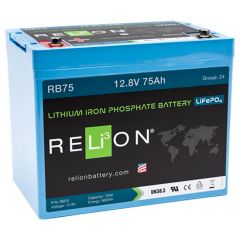 Relion RB75 Lithium Ion LiFePO4 Battery 12V 75Ah