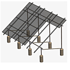 Tamarack Solar 90798 Ground Mount Kit GM Kit 4 Module 1st column 93-inch Rail