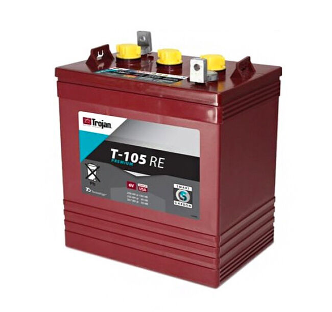 Trojan T105-RE Deep Cycle Battery | 6 Volts | 225 AH | NAZ Solar 