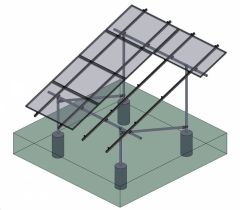 Tamarack Solar 90088 Ground Mount 4 Module Add-On Column Kit for use with 3.1 inch Rail