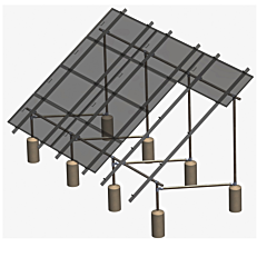 Tamarack Solar 90804 Ground mount kit GM Kit 4 Module Add column 93-inch Rail