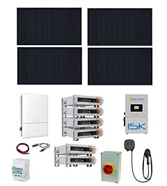 13.4kW EV Solar+Battery Charging System Supports, 13.4kW of REC Solar, a 9.6kW GoodWe Inverter, Sol-Ark 15K Inverter, Pulsar Plus 40A EV charger and Six Pytes V5 Batteries