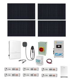 12.8kW EV Solar+Battery Charging System Supports