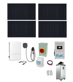 12.8kW EV Solar+Battery Charging System Supports - 12.8kW of REC Solar, 9.6kW GoodWe inverter, Sol-Ark 15K inverter, Pulsar Plus 48A EV Charger and Fortress eVault Max