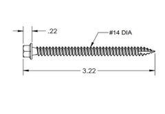 IronRidge Halo Ultra Grip RD Structural Screw, 3.0 inches long, drawing