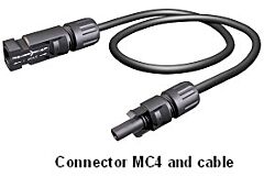 4 Foot #10 AWG MC4 Extender Cable Male/Female Rated for 1000 Volts DC