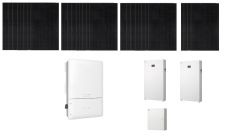 Grid-tied Solar Kit & Energy Storage System - 11.7 kW Array of REC Solar Modules, 9.6kW GoodWe and Two LG Home 8 ESS