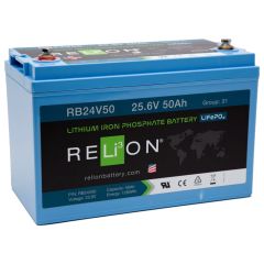 Relion RB24V50 Lithium Iron Phosphate Battery 50Ah 24VDC