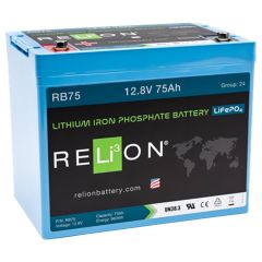 Relion RB75 Lithium Ion LiFePO4 Battery 12V 75Ah