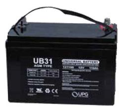 Universal Battery 100 Amp-hours 12V AGM Sealed Battery With Bolt Terminals