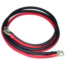 Inverter cables, red/black pair, #2/0 AWG, 5 foot