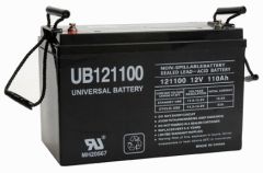 UPG Universal Battery UB121100 110 Amp-hours 12V Sealed Lead Acid AGM Battery with Threaded Bolt Terminals