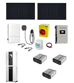 6.7kW EV Solar+Battery Charging System Supports - 6.7kW of REC Solar, GoodWe 9.6kW plus Sol-Ark 12K inverter, Pulsar Plus 40A EV Charger and three Fortress eFLEX 5.4 Batteries