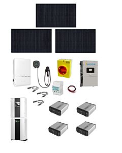 10.08kW EV Solar+Battery Charging System Supports - 10.08kW of REC Solar, GoodWe 5kW plus Sol-Ark 12K inverter, Pulsar Plus 40A EV Charger and four Fortress eFLEX 5.4 Batteries
