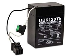 Universal Battery D5737 12 Amp-hours 6 Volt P2 Wire Lead AGM Battery 