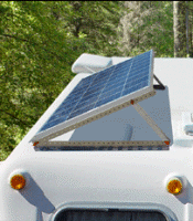 Tilting solar electric panel mount